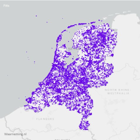 Verspreiding fitis 2017-2022