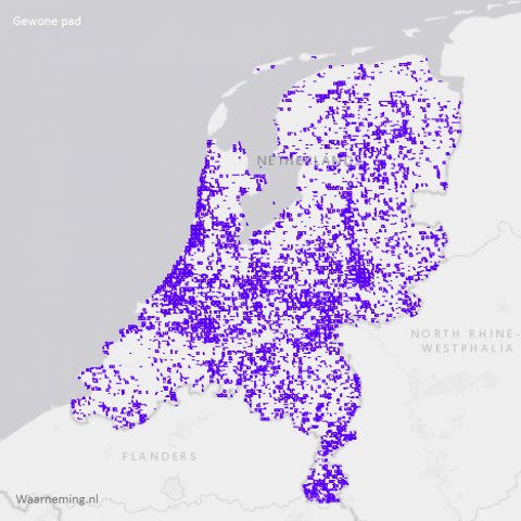 Verspreiding gewone pad in Nederland 2017-2022