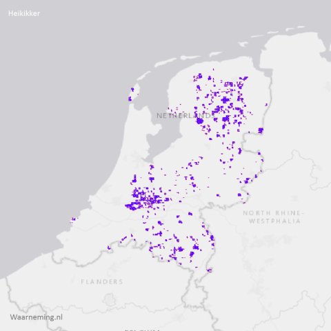 Verspreiding heikikker 2017-2022