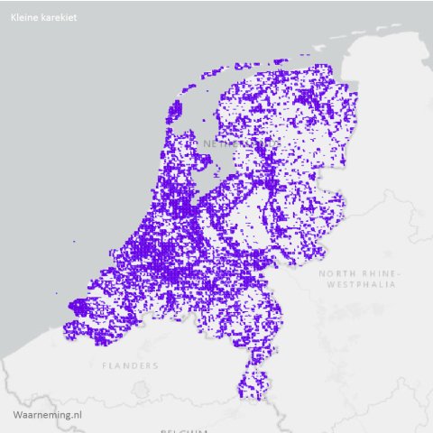 Verspreiding kleine karekiet 2017-2022