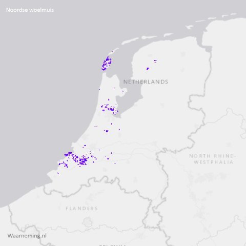 Verspreiding Noordse woelmuis 2012-2022